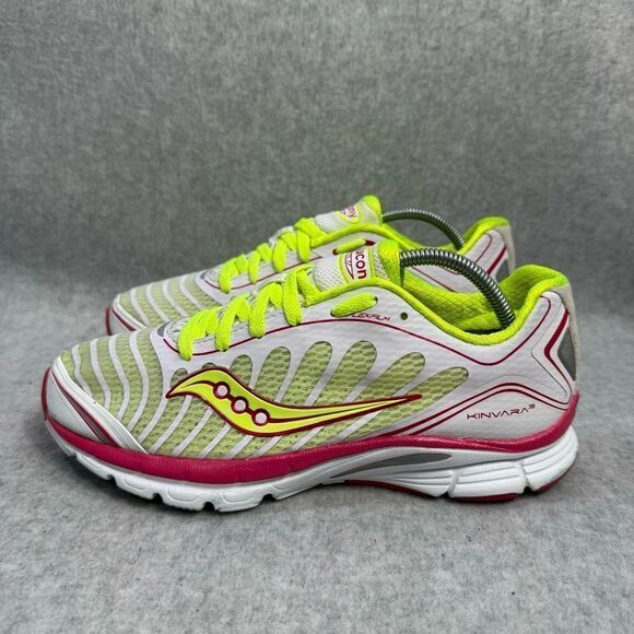 Saucony Shoes - Saucony Kinvara 3 Womens Shoes Size 8 White Yellow Pink Low Top Running Sneakers